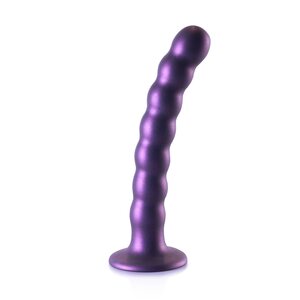 Ouch Beaded Silicone G-Spot Dildo 16.5 cm, purppura