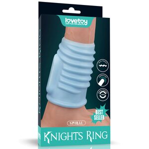 Lovetoy Vibrating Spiral Knights Ring Sininen