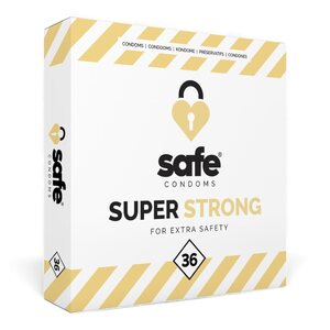 SAFE Super Strong – Erittäin Kestävät Kondomit 36 kpl (0,09 mm)