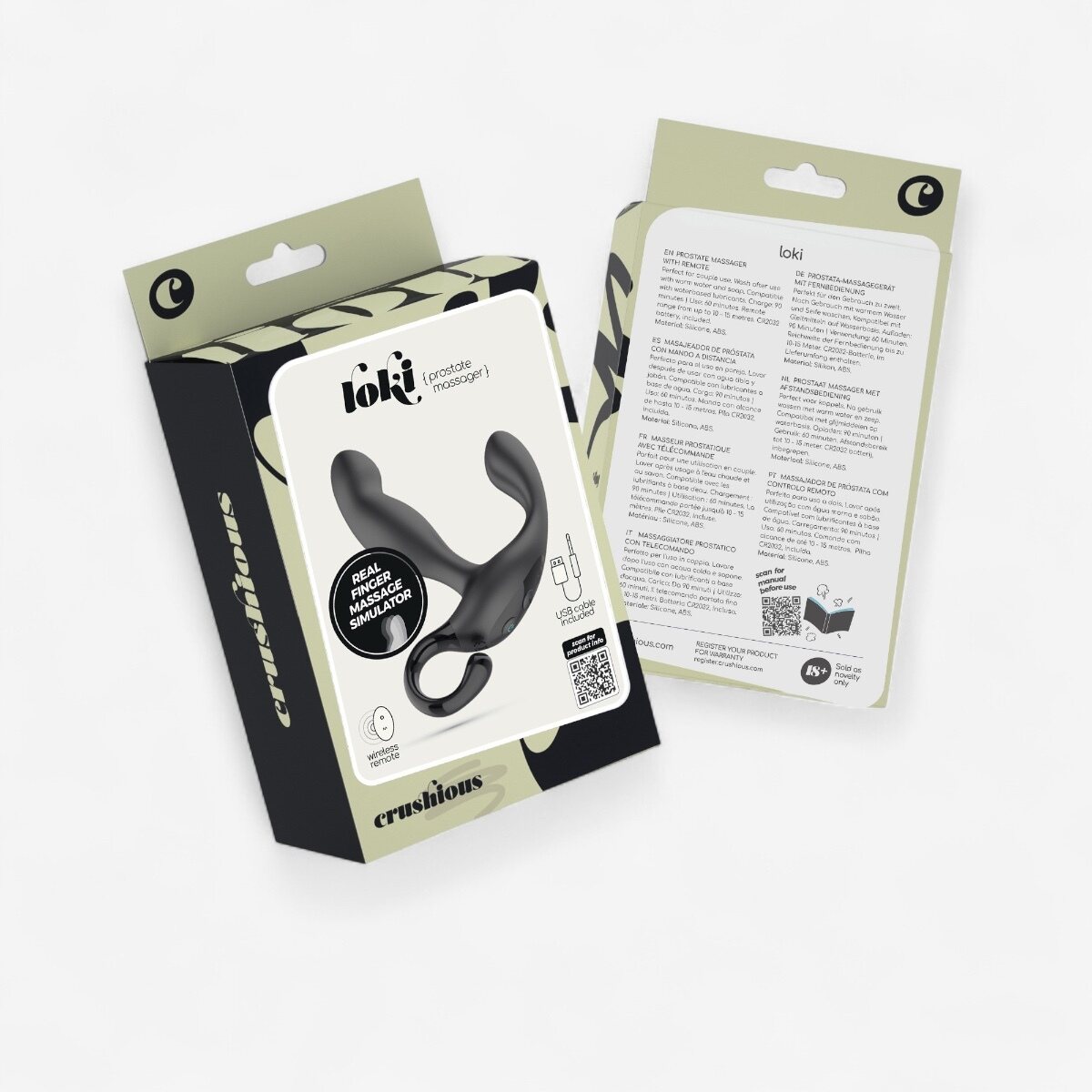 Crushious Loki – Remote Rechargeable Prostate Massager, 10 Vibes + 10 Finger-Pulse Modes